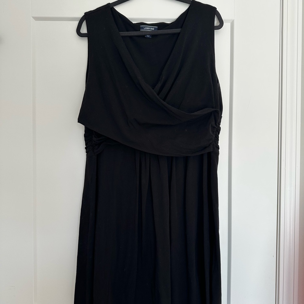 Land’s End Casual Black Wrap Dress